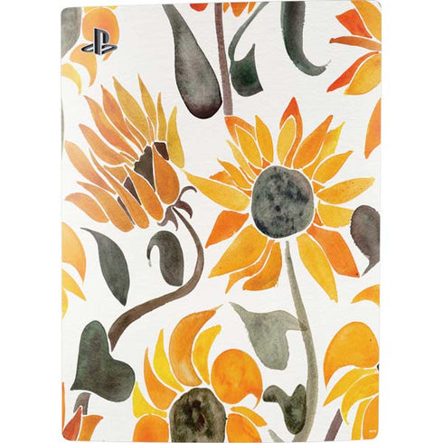 Cat Coq Yellow Sunflower PS5 Digital Edition Console Skin